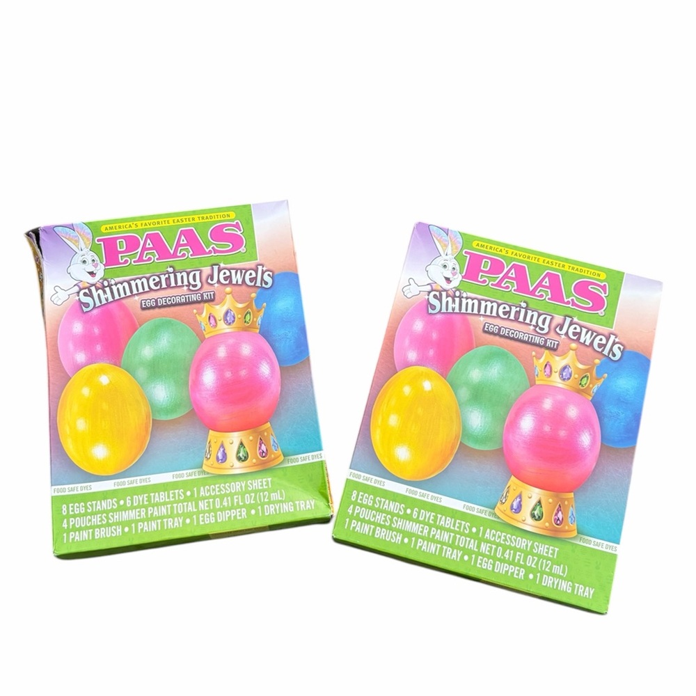 Lot of 2 PAAS Shimmering Jewels Easter Egg Kits (Read Condition!)